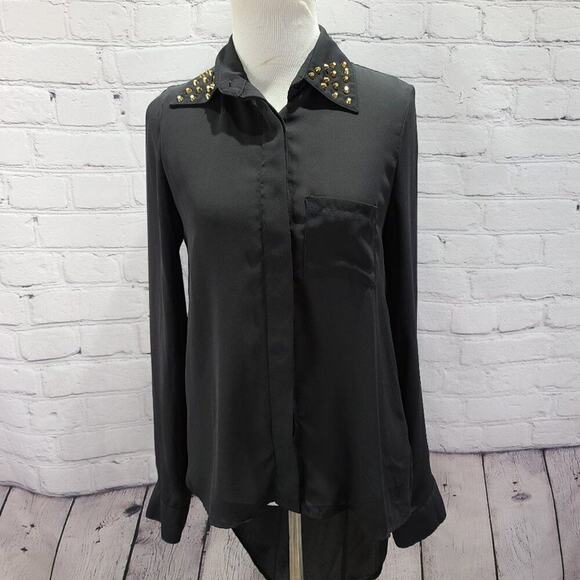 Glamdollz black long sleeve button down - Picture 6 of 14